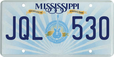 MS license plate JQL530