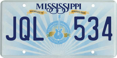 MS license plate JQL534