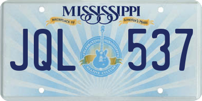 MS license plate JQL537