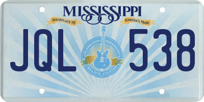 MS license plate JQL538