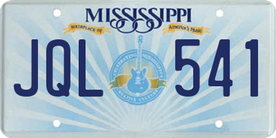 MS license plate JQL541