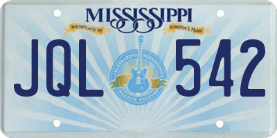 MS license plate JQL542