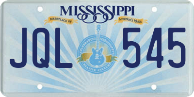 MS license plate JQL545