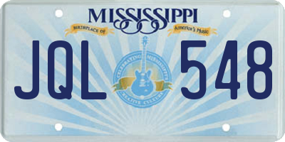 MS license plate JQL548