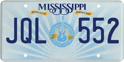 MS license plate JQL552