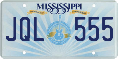 MS license plate JQL555