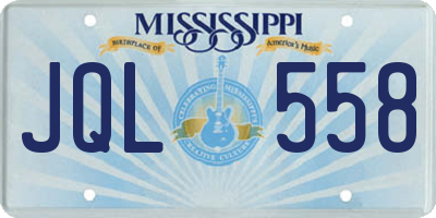 MS license plate JQL558
