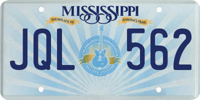 MS license plate JQL562
