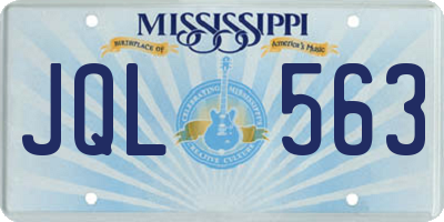 MS license plate JQL563