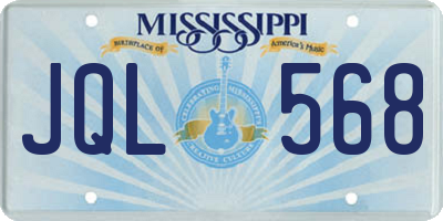 MS license plate JQL568