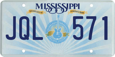 MS license plate JQL571