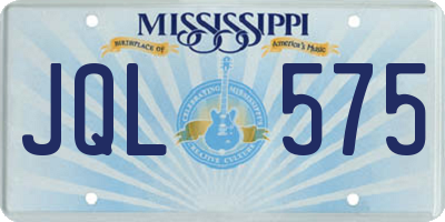 MS license plate JQL575