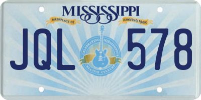 MS license plate JQL578