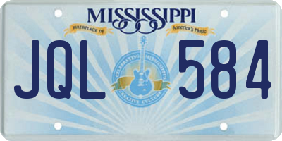 MS license plate JQL584