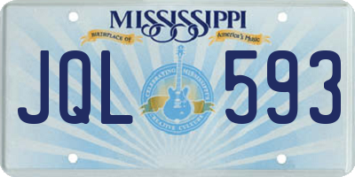 MS license plate JQL593