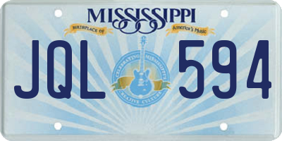 MS license plate JQL594