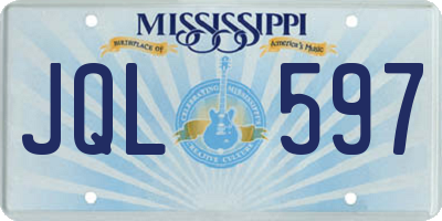 MS license plate JQL597