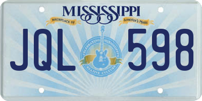 MS license plate JQL598