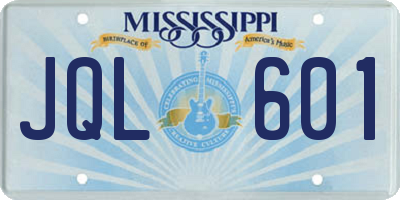 MS license plate JQL601