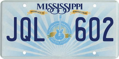 MS license plate JQL602