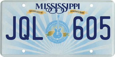 MS license plate JQL605
