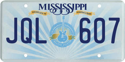 MS license plate JQL607