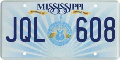 MS license plate JQL608