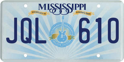 MS license plate JQL610