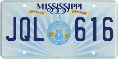 MS license plate JQL616