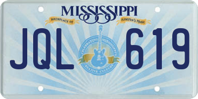 MS license plate JQL619
