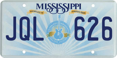 MS license plate JQL626