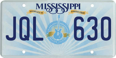 MS license plate JQL630