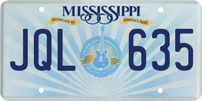 MS license plate JQL635