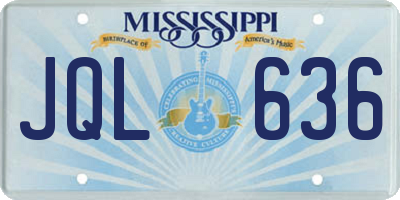MS license plate JQL636