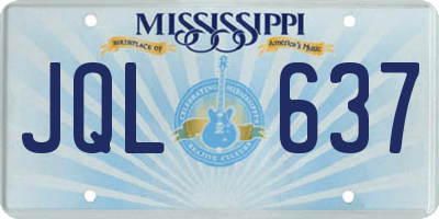 MS license plate JQL637