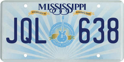 MS license plate JQL638