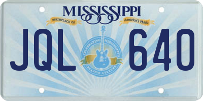 MS license plate JQL640