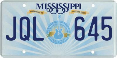 MS license plate JQL645