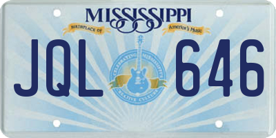 MS license plate JQL646