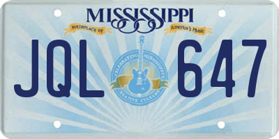MS license plate JQL647