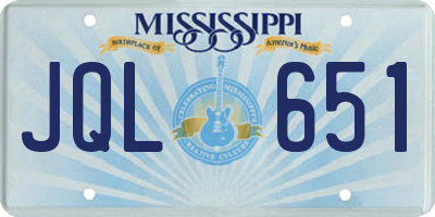 MS license plate JQL651