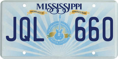 MS license plate JQL660
