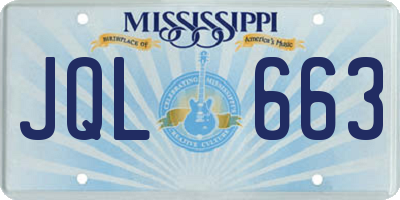 MS license plate JQL663