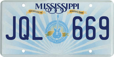 MS license plate JQL669