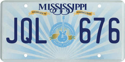 MS license plate JQL676