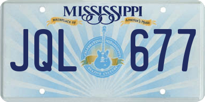 MS license plate JQL677