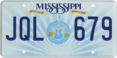 MS license plate JQL679