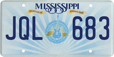 MS license plate JQL683