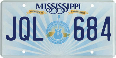 MS license plate JQL684