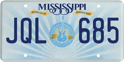 MS license plate JQL685